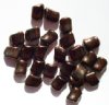 25 11x8mm Twisted Bronze Rectangle Glass Beads